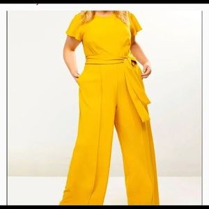 Yellow plus size jumpsuit
